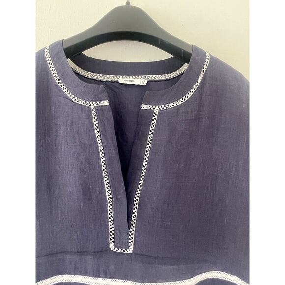 VINCE Raime Lace Inset Popover Dress Size 4 Fully Lined - Picture 3 of 6